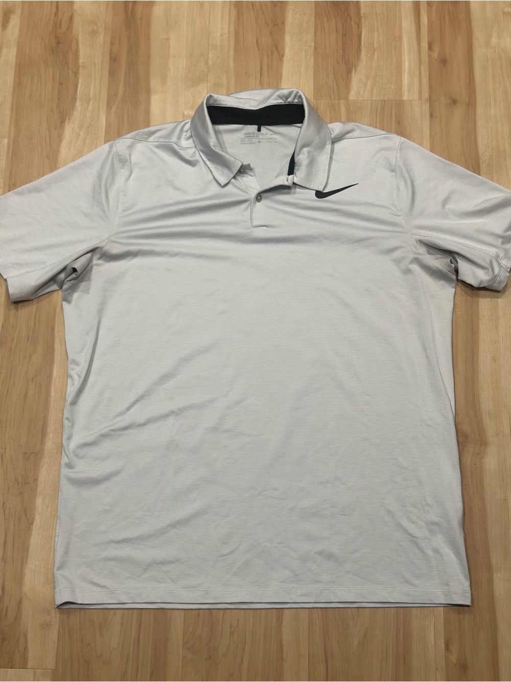 Nike White Polo Shirt with Black Swoosh